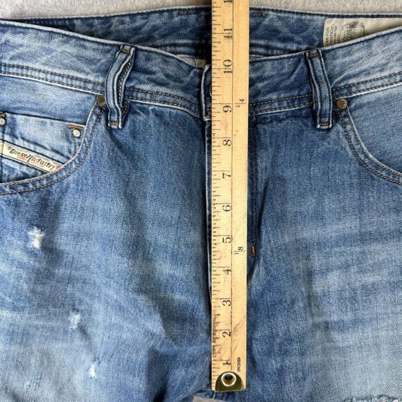 Diesel Industries Krayver Mens 28x30 Denim Jeans Blue Slim Carrot Distressed - Picture 5 of 11